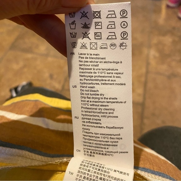 NWT~SANDRO Women Bronx Striped Linen Blend Button Short Sleeve Top Size 3(L) - Picture 10 of 15